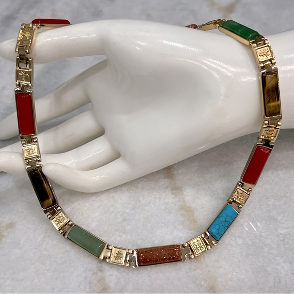 Magnetic Jewelry - Multigemstone Magnetic Goldtone 16.5” Necklace
